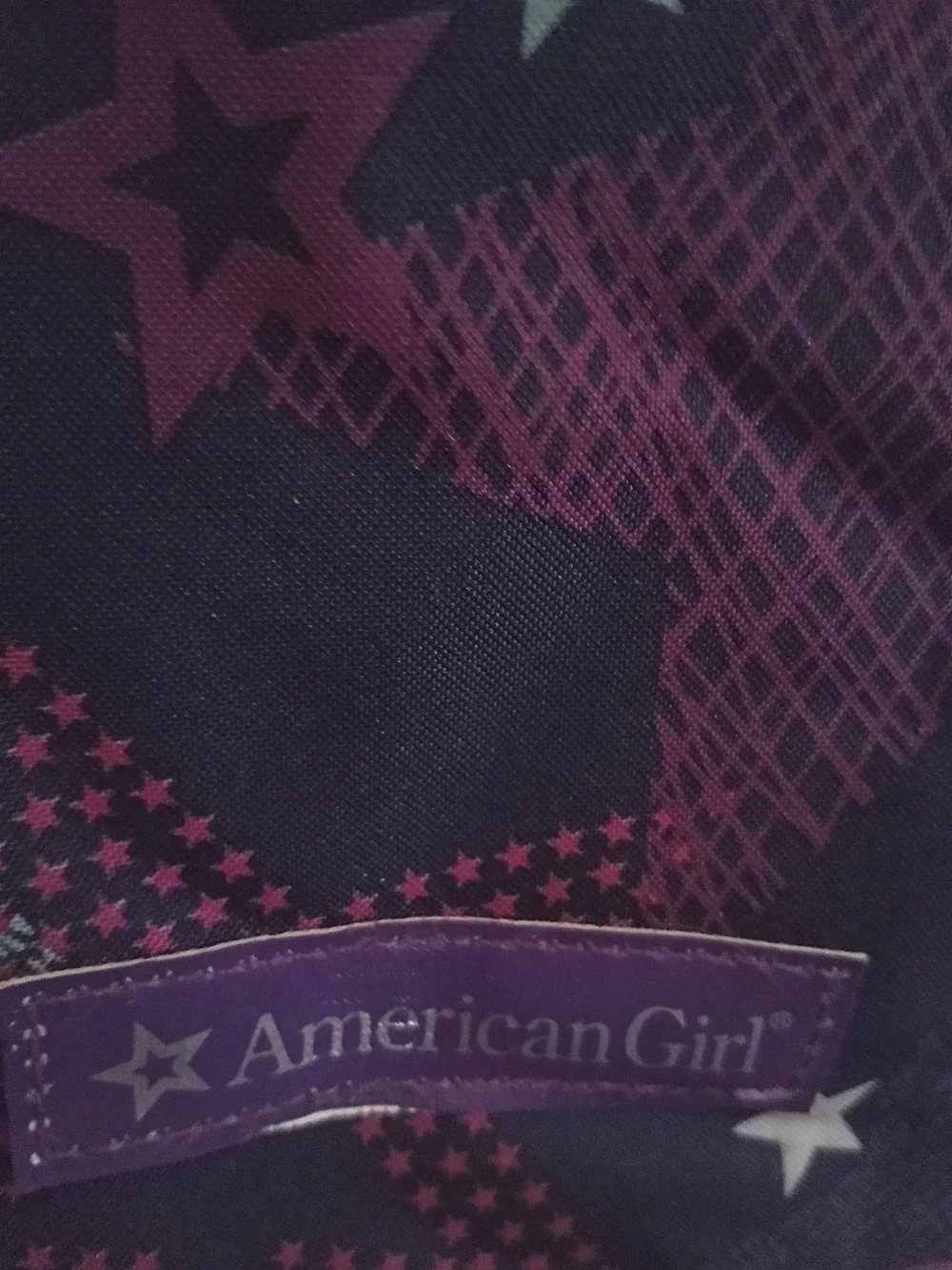 American Girl Navy Star Print Vintage Lunch Box Bag